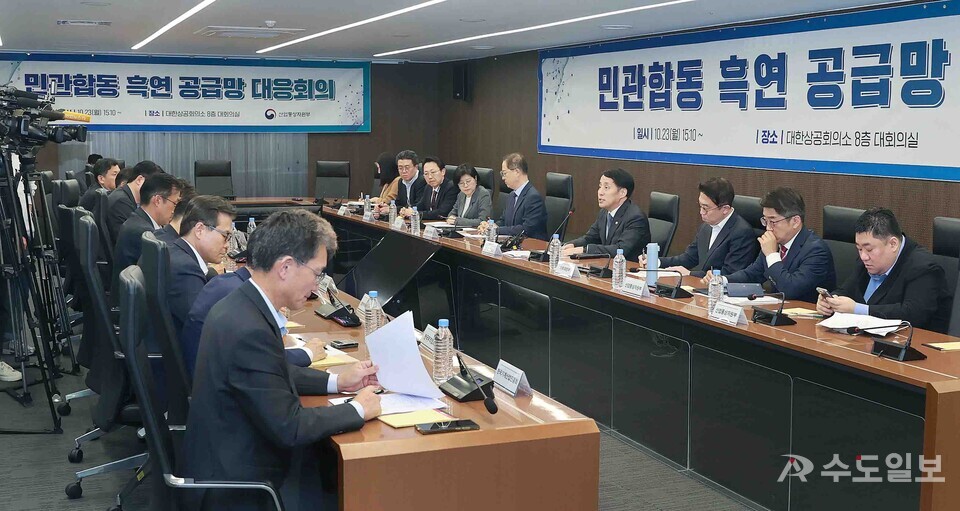 장영진 산업통상자원부 1차관은 지난 23일 「민관 합동 흑연 공급망 대응회의」를 개최했다. (사진=산업통상자원부)